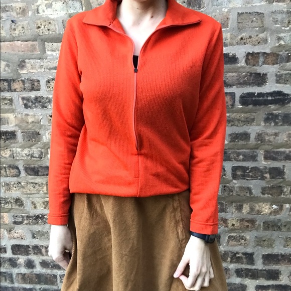 Classic Vintage 1970s burnt orange long sleeve with Peter Pan collar - Picture 3 of 13